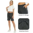 thumbnail image 6 of Stelle Women's 7" Bermuda Shorts Casual Drawstring Cotton Lounge Shorts with Pockets,Above Knee Length Athletic Running Workout Yoga Sweat Shorts,Summer Loose Comfy Lightweight Pants,XS-XXL Gray, 6 of 8