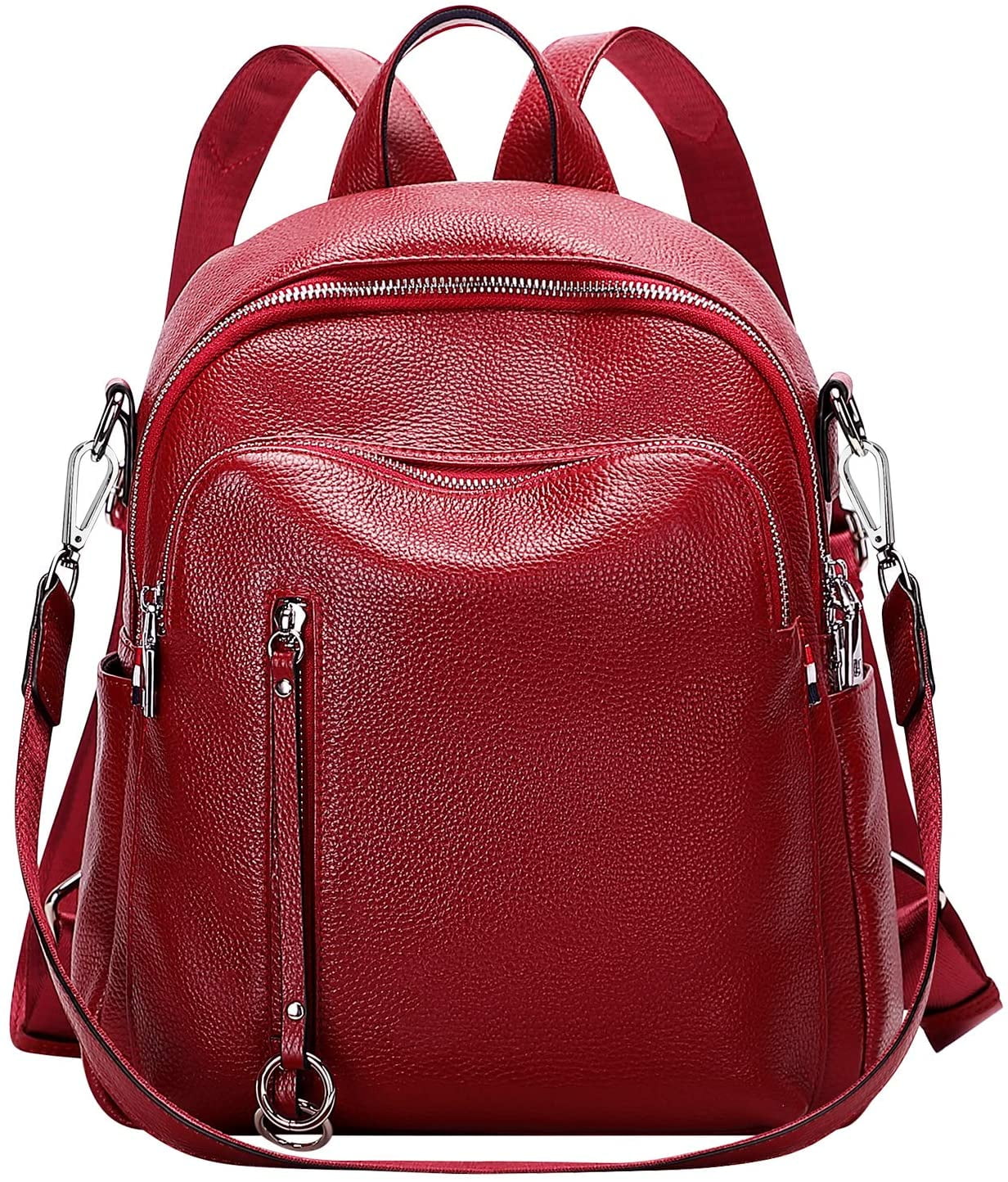 ALTOSY Genuine Leather Backpack for Women Fashion Shoulder Bag Satchel Purse S9 Wine Red