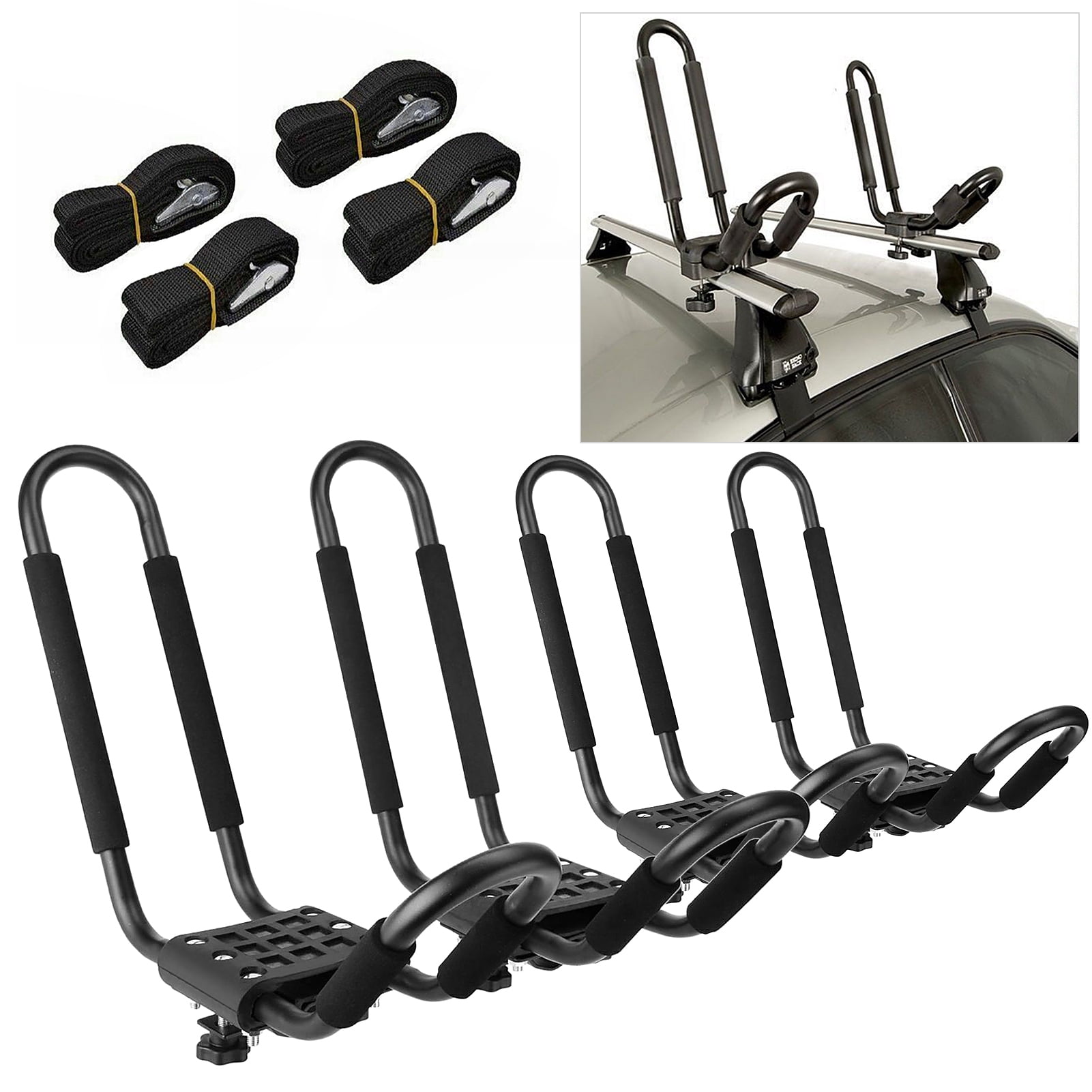 Lixada 2 Pairs Universal Kayak Canoe Top Mount Carrier Roof Rack Boat