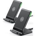 thumbnail image 1 of INIU Wireless Charger , [2 Pack] Estación de Carga Rápida de 15W con Luz Adaptable para iPhone y Samsung, Negro, 1 of 7