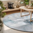 thumbnail image 3 of Round Rugs 6Ft, Blue White Floral Round Area Rug Washable Indoor Throw Carpet, Modern Abstract Blooming Flower Artwork Soft Non Slip Circle Rug for Office Cabinet Home Decor Aesthetic, 3 of 8