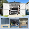 thumbnail image 2 of 13x20 Ft Outdoor Metal Garage Shed, Extra Large Storage Shed with Double Hinged Doors, Carport for Car, Truck, Bicycle and Garden Equipment, Dark Gray, 2 of 8