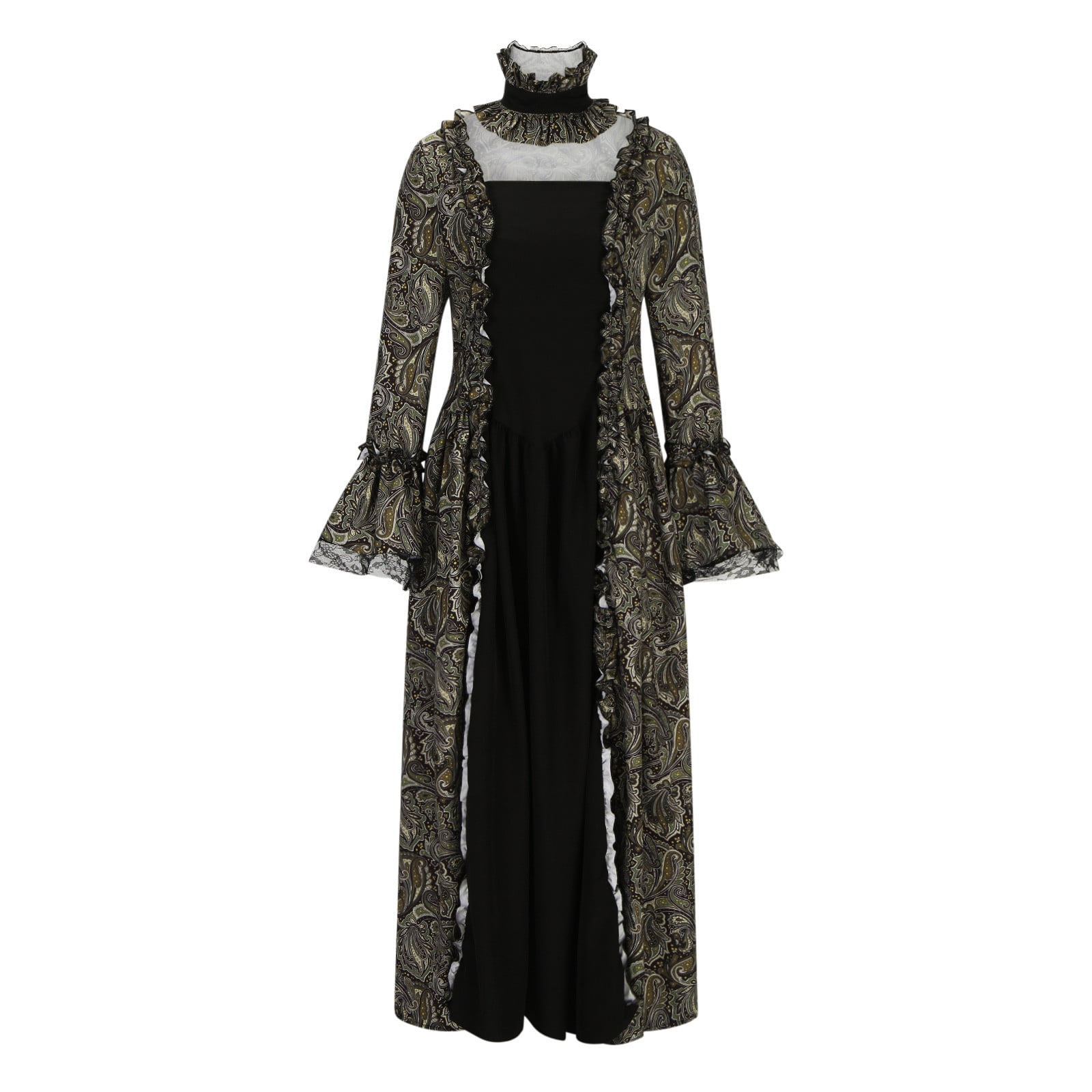 18th Century Women's Rococo Ball Gown Vintage Printing Costumes Long Gothic Victorian Dress Masquerade Theme Dresses