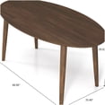 thumbnail image 4 of Solid Wood Oval Dining Table for Kitchen and Dining Room, Walnut Brown Mid-Century Modern Style, 4 of 6