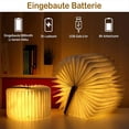 thumbnail image 3 of Lámparas de libro de madera LED, lámparas decorativas, lámpara de noche LED de papel de madera blanca cálida plegable pequeña con cable USB, luces de luz nocturna, lámpara de lectura plegable, el reg JAMW Sencillez, 3 of 5