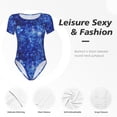 thumbnail image 6 of Rateoe Blurred Star Snow Christmas Printed Women Rash Guard Short Sleeve,Tummy control Swimsuit Surfing Swimsuit Bathing Suit Short-sleeved Onesie UPF 50+, 6 of 6