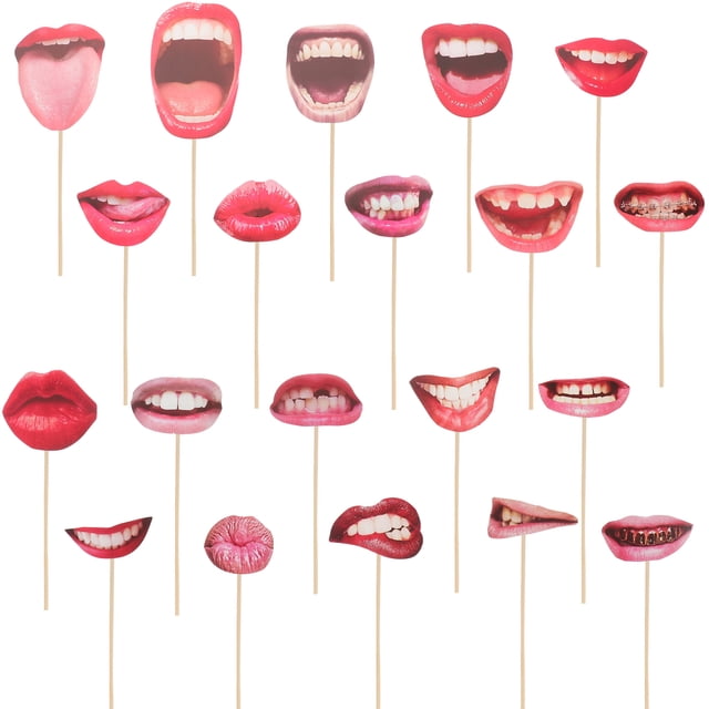 KAKOWELY 1 juego de accesorios para selfies con labios y boca, divertidos accesorios para selfies de fiesta, accesorios decorativos para labios, accesorios para fotomatón de fiesta.