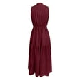 thumbnail image 5 of OSOLU Women Casual V-Neck Sleeveless Dress Basic Solid Color Everyday Summer Spring Dresses Styling Soft Sundress Vacation 2025 Elegant Classy Dresses, 5 of 5