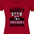 thumbnail image 4 of Inktastic Im Not Just Daddys Little Im a Truckers Daughter Women's V-Neck T-Shirt, 4 of 5