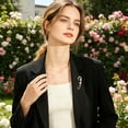 thumbnail image 4 of Brooch Pin 3D Flower Decor Scarf Pin with Rhinestone Inlay Thick Stable Lock Anti-exposure Suits Coats Sweaters Pin, 4 of 8