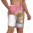 thumbnail image 3 of Goofa A Funny Cat Printed Men's Swim Trunks Board Shorts Quick Dry Mens Swimming Trunks with Compression Liner,Breathable Fit Hawaii Beach Shorts-Small, 3 of 9