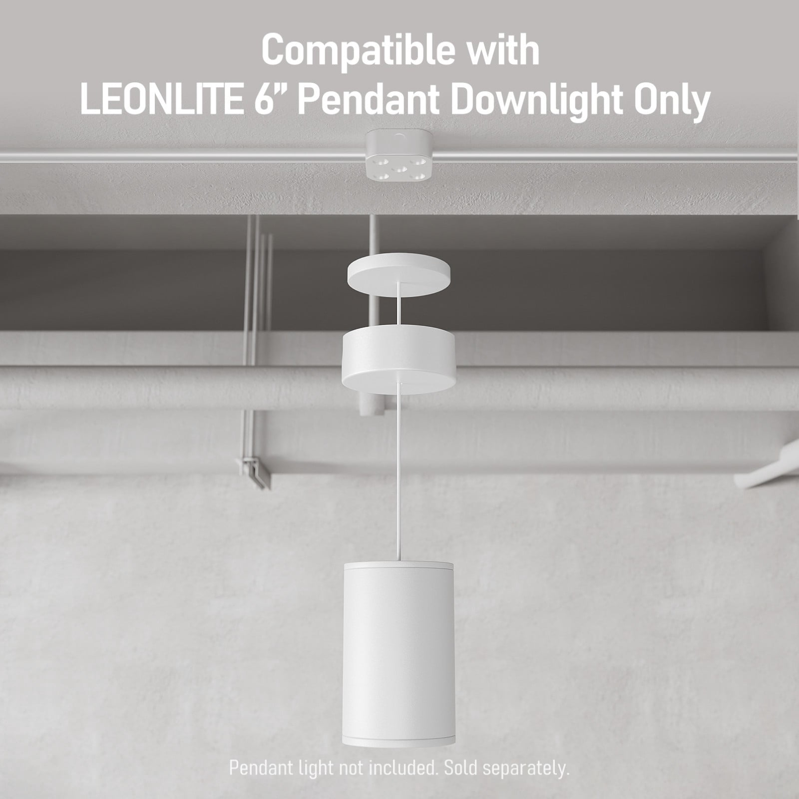 4 Pack Decorative Ceiling Conduit Cover for Indoor LED Pendant Light, Fits 1"-1-1/4" Conduit, Junction Box Cover with 2 Side Conduit Pass-Through, White