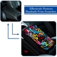 thumbnail image 5 of Graffiti Soft Comfortable Furry Printed Car Armrest Mat Pad Cover Accessories 12.5x8.2 Inch, 5 of 6