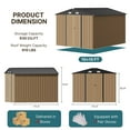 thumbnail image 6 of 10'x10' Outdoor Storage Shed, Lofka Large Metel Garden Shed with Double Lockable Door for Backyard|Patio,Brown, 6 of 8
