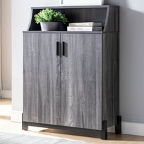 Furniture of America Como 2-Door Shoe Cabinet, Distressed Gray