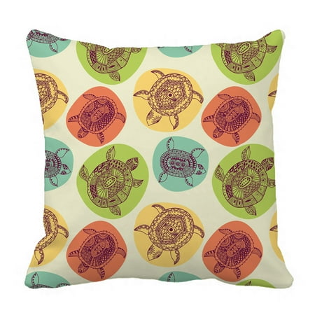 YKCG Animal Decor Sea Turtles Colorful Circle Pillowcase Pillow Cushion Case Cover Twin Sides 18x18 inches