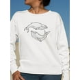 thumbnail image 2 of Whales Drawing Sweatshirt Women -Image by Shutterstock, Female 3X-Large, 2 of 4