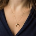 thumbnail image 5 of Turandoss Layered Chain Crescent 14K Gold Plated Long Necklace Stack for Women Adjustable Moon Pendant Chain Trendy Personalized Jewelry Birthday Gifts for Women Her, 5 of 7