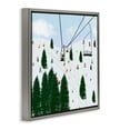 thumbnail image 3 of Stupell Industries Ski Lift Mountain Landscape Landscape Painting Gray Floater Framed Canvas Art Print Wall Art, 18 x 18, 3 of 9