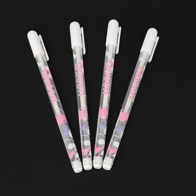 4Pcs White Gel Pen Set, 0.8mm Ink Marker for Greeting Cards Writing Drawing Smooth Writing with Replacement Pens for Home School Office