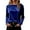 Blue, variant on And Summer High End Velvet Top Round Neck Loose Light Unique And Versatile T Shirt