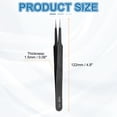 thumbnail image 2 of Uxcell 6pcs 4.8" Long ESD-14 Anti-static Straight Pointed Tip Tweezers Stainless Steel Round Edge Non-magnetic Precision Tweezers for Various Electronics Precise Repair, 2 of 7