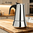 thumbnail image 4 of ACDANC 2026 New Stainless Steel Coffee Pot Mocha Espresso Latte Percolator Stove Coffee Maker Pot Percolator Drink Tool Cafetiere Latte Stovetop for Home, Office, Camping, Travel, 4 of 4