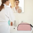 thumbnail image 5 of Bolsa de maquillaje impermeable bolsa de cosméticos de viaje pequeña bolsa de maquillaje rosa, 5 of 5