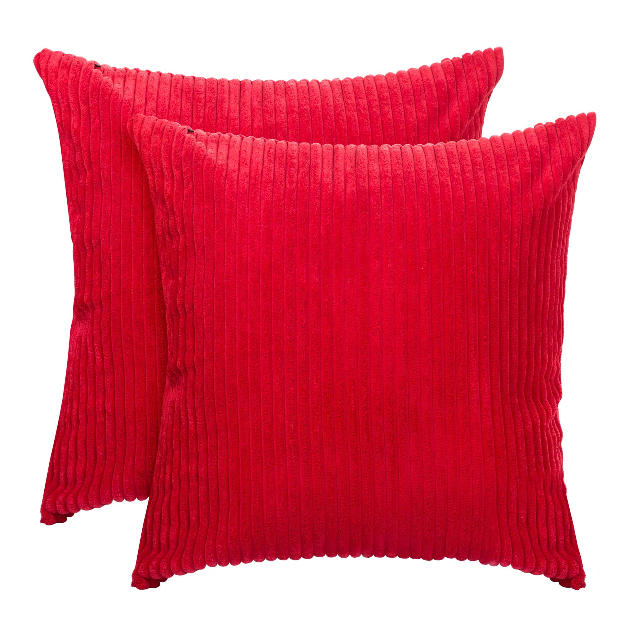 Throw Pillow Cover, Striped Corduroy Velvet Pillow Cases Square Decorative Cushion Covers, Set