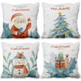 thumbnail image 1 of Fundas de Cojines navideños 45x45cm Papá Noel Pino Muñeco de Nieve Fundas de Almohada de Temporada Lino Feliz Navidad Cojines para sofá Festivo de Invierno Regalo navideño Doble Cara 4 Piezas, 1 of 5