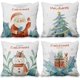 thumbnail image 1 of Fundas de Cojines navideños 45x45cm Papá Noel Pino Muñeco de Nieve Fundas de Almohada de Temporada Lino Feliz Navidad Cojines para sofá Festivo de Invierno Regalo navideño Doble Cara 4 Piezas, 1 of 5