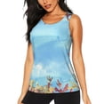thumbnail image 2 of Uemuo Sea and Fish Pattern Workout Tank Tops for Women Breathable Moisture-wicking tank top Sleeveless Running Loose Fit Yoga Tops Active Shirts Sports Gym Exercise, 2 of 9