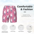 thumbnail image 6 of Picia Rabbit Holding Flowers pattern Mens Swim Trunks with Compression Liner Stretch Beach Shorts Quick Dry with Zipper Pockets No-Chafing Board Shorts-3X-Large, 6 of 9