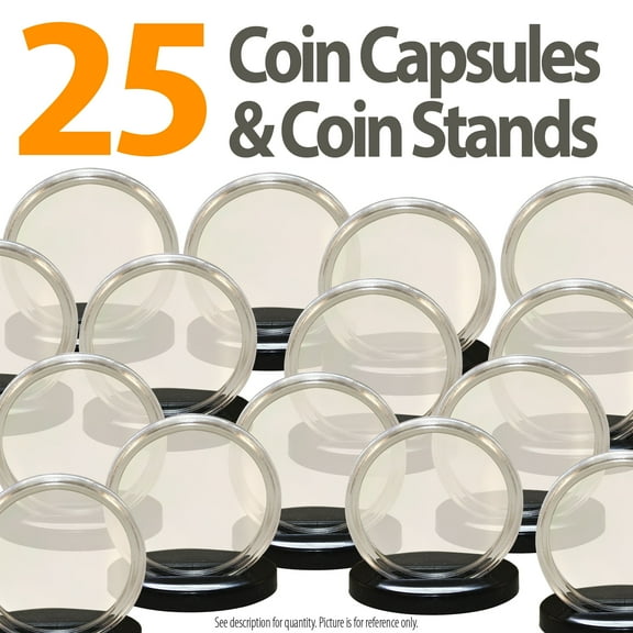 25 Capsules & 25 Stands Direct Fit Airtight 40.6mm Holder