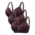 thumbnail image 1 of DecSea 3PC Women's Solid Color Steel Ring Oversized Gathering Underwear Daily Bra, 1 of 3