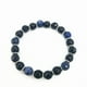 thumbnail image 1 of (Bulletproof Youth League) Natural Black Onyx & Blue Tigers Eye Round Shape Smooth Cut Beads Stretchable Bracelet for Men & Women, 1 of 4