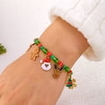 thumbnail image 6 of NICKSUN Christmas Crystal Beaded Stretch Charm Bracelets for Women, Enamel Santa Reindeer Snowflake Candy Cane Glove Bell Stackable Bracelet, Festive Xmas Holiday Party Jewelry Gift, 6 of 8