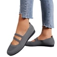 thumbnail image 2 of YOUYEDIAN Mary Jane Shoes Women Comfortable Slip on Non Slip Ballet Flats Shoes Spring Business Wide Closed Toe Low Heels Walking Shoes (Gray), 2 of 6
