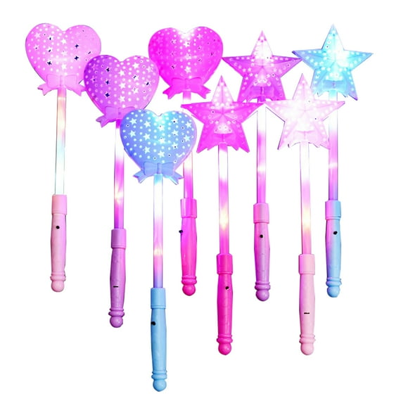 8PCS Light Stick Cute Heart Star LED Light up Stick Glow Stick for Night Party