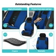 thumbnail image 4 of FH Group Universal Fit 3 Rows Cloth Car Seat Covers for SUV Sedan Van, Airbag Compatible, Split Bench Rear Seat - 8 Seaters Blue/Black, 4 of 9