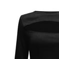 thumbnail image 7 of LYXSSBYX Womens Long Sleeve Dress Hot Sale Clearance Women Fashion Sexy Solid Color Hollow Out Long Sleeve Sheath Knee-Length Dress, 7 of 7