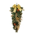 thumbnail image 1 of Corona colgante de puerta de al revés de Navidad, lazos exquisitos para festivales, decoración navideña, corona navideña para ventanas de Amarillo, 1 of 8