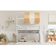 thumbnail image 5 of Newest Full Size Bunk Bed Solid Wood for Bedroom with Canopy, Slide and Bookshelves, White, 5 of 13