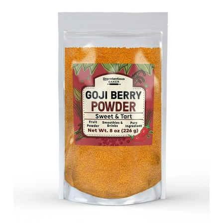 Unpretentious Goji Berry Powder, Drink & Smoothie Mix-in, Sweet & Tart, Fruity Ingredient 8 Ounce