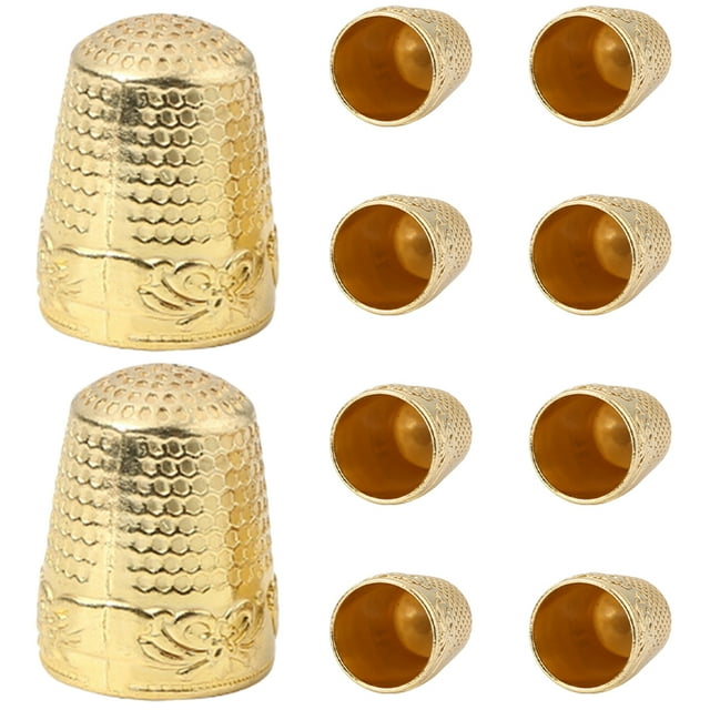KAKOWELY 10Pcs Sewing Thimble Decorative Sewing Finger Protector Retro Style Thimble Finger Protection Thimble,0.94X"X0.71"X0.71"
