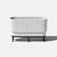 thumbnail image 1 of Veradek Demi Series Raised 30" Long Plastic-Stone Planter - (White/Black, 1 Pack), 1 of 8