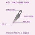 thumbnail image 4 of Excel Blades #21 Stainless Steel Honed Hobby Blades, 15-Pack – Precision Craft Knife Replacement Blades, 4 of 5