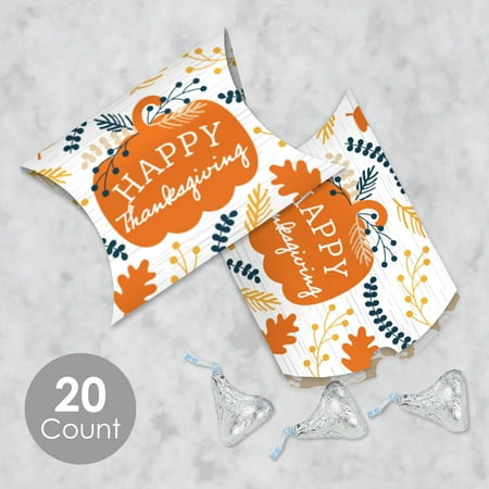 Big Dot of Happiness Happy Thanksgiving - Favor Gift Boxes - Fall Harvest Party Petite Pillow Boxes - Set of 20