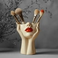 thumbnail image 5 of Bohemian Flower Pot with Female Head Shape Design - Modern Statue Organizer for Makeup Brushes and Cosmetics Storage Stylish Home for Shelf and Table, 5 of 6