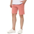 thumbnail image 4 of INSPIRE CHIC Men's Summer Solid Color Slim Fit Flat Front Walk Chino Shorts 34 Pink, 4 of 7